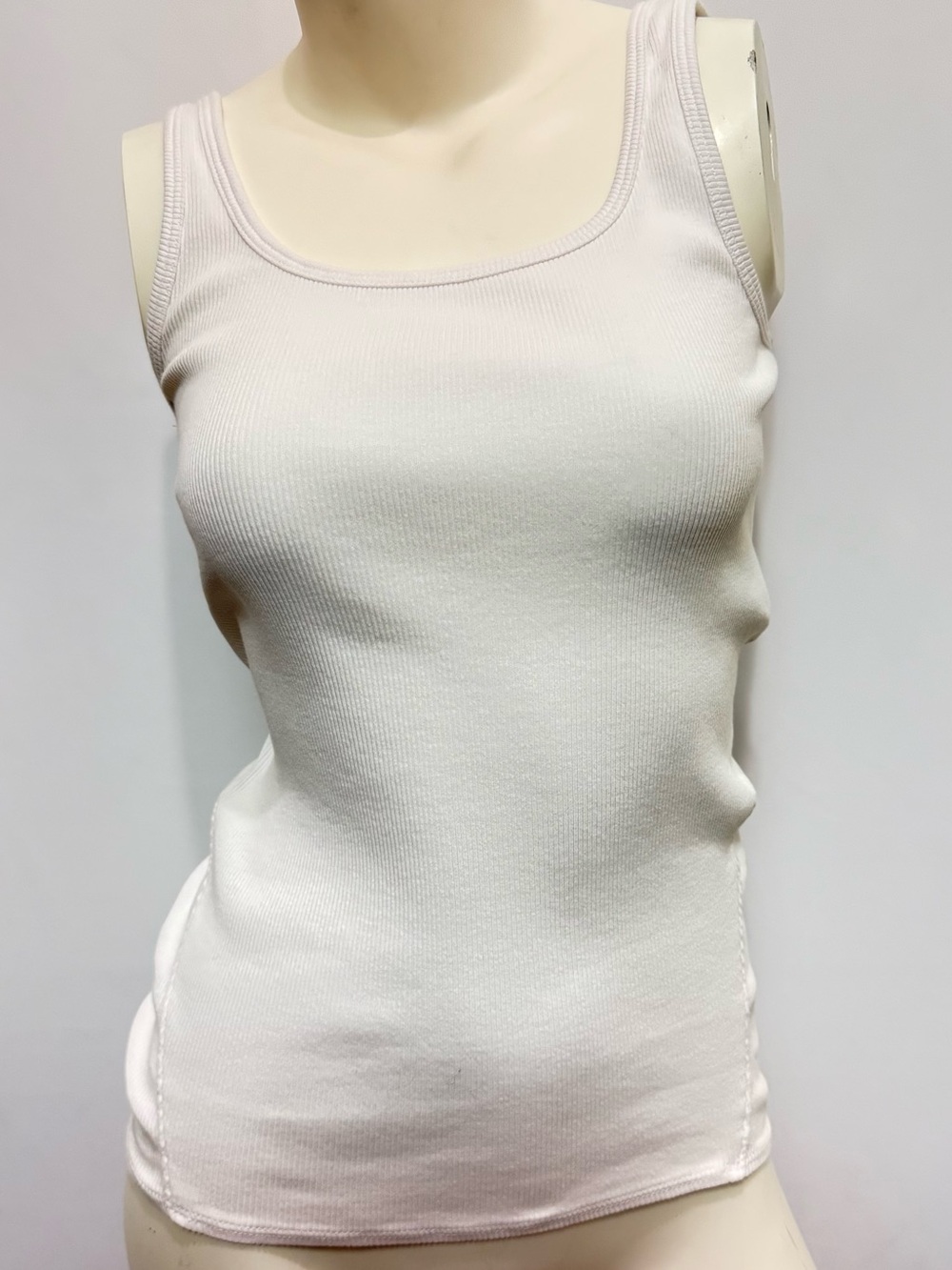 Rag & Bone White Ribbed Wife Beater Scoop Tank Top XL